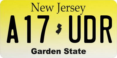 NJ license plate A17UDR