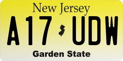 NJ license plate A17UDW