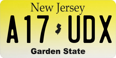 NJ license plate A17UDX
