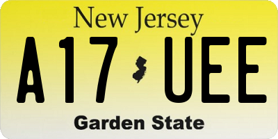 NJ license plate A17UEE