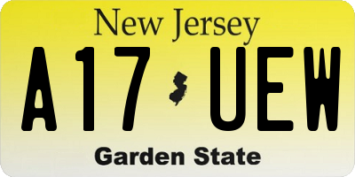 NJ license plate A17UEW