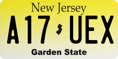 NJ license plate A17UEX