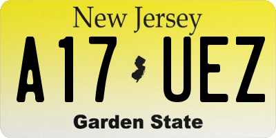NJ license plate A17UEZ