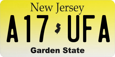 NJ license plate A17UFA