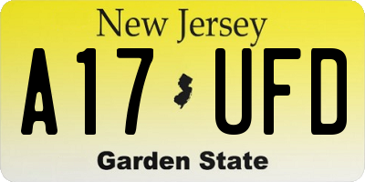 NJ license plate A17UFD