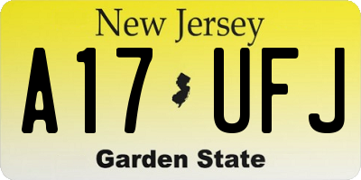 NJ license plate A17UFJ