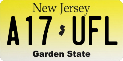 NJ license plate A17UFL