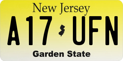 NJ license plate A17UFN