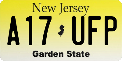 NJ license plate A17UFP