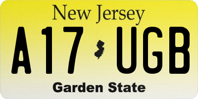 NJ license plate A17UGB