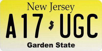 NJ license plate A17UGC
