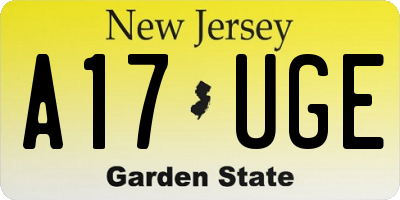 NJ license plate A17UGE
