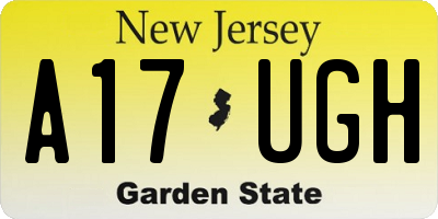 NJ license plate A17UGH