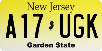 NJ license plate A17UGK