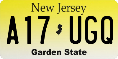 NJ license plate A17UGQ