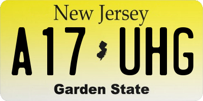 NJ license plate A17UHG