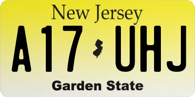 NJ license plate A17UHJ