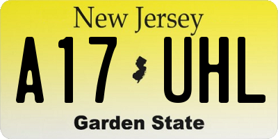 NJ license plate A17UHL