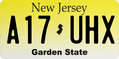 NJ license plate A17UHX