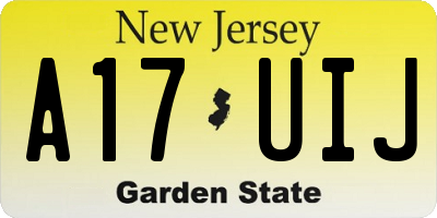 NJ license plate A17UIJ