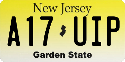 NJ license plate A17UIP