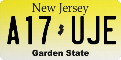 NJ license plate A17UJE