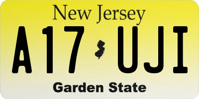 NJ license plate A17UJI