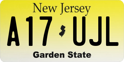 NJ license plate A17UJL