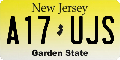 NJ license plate A17UJS