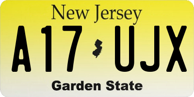 NJ license plate A17UJX