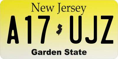 NJ license plate A17UJZ