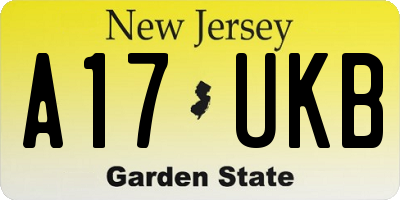 NJ license plate A17UKB