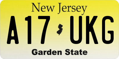 NJ license plate A17UKG