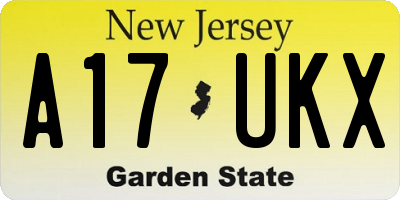 NJ license plate A17UKX
