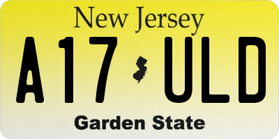 NJ license plate A17ULD