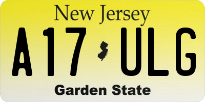 NJ license plate A17ULG