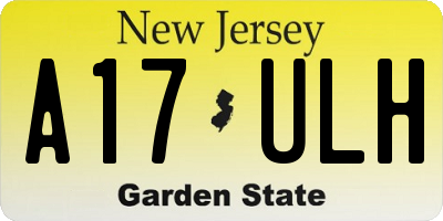 NJ license plate A17ULH