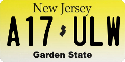 NJ license plate A17ULW
