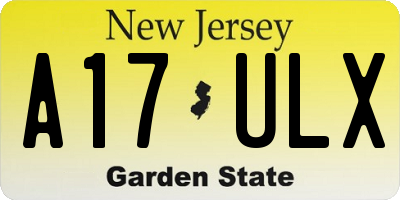 NJ license plate A17ULX