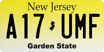 NJ license plate A17UMF