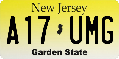 NJ license plate A17UMG