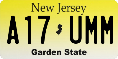 NJ license plate A17UMM