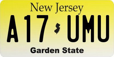 NJ license plate A17UMU