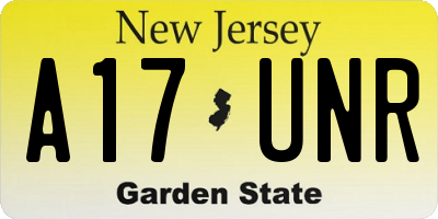 NJ license plate A17UNR