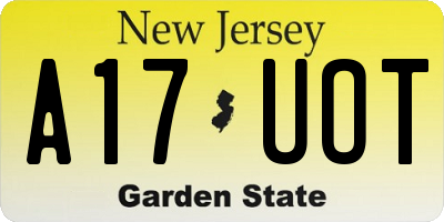 NJ license plate A17UOT