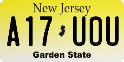 NJ license plate A17UOU