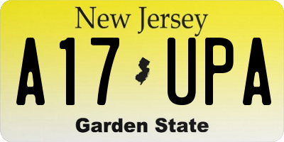 NJ license plate A17UPA