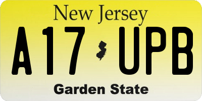 NJ license plate A17UPB