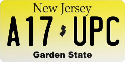 NJ license plate A17UPC
