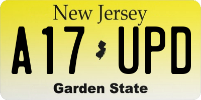 NJ license plate A17UPD